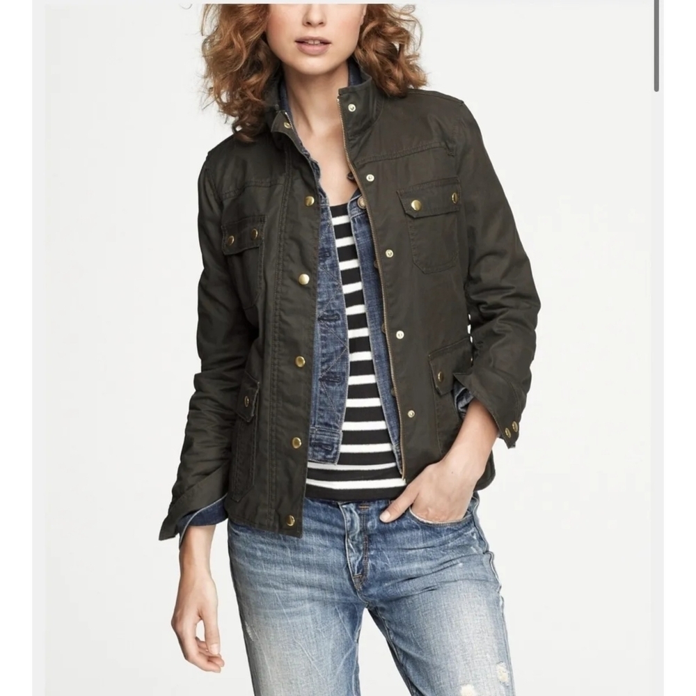 J. Crew Womens Relaxed Boyfriend Downtown Field Jacket Green Utility Coat Size S